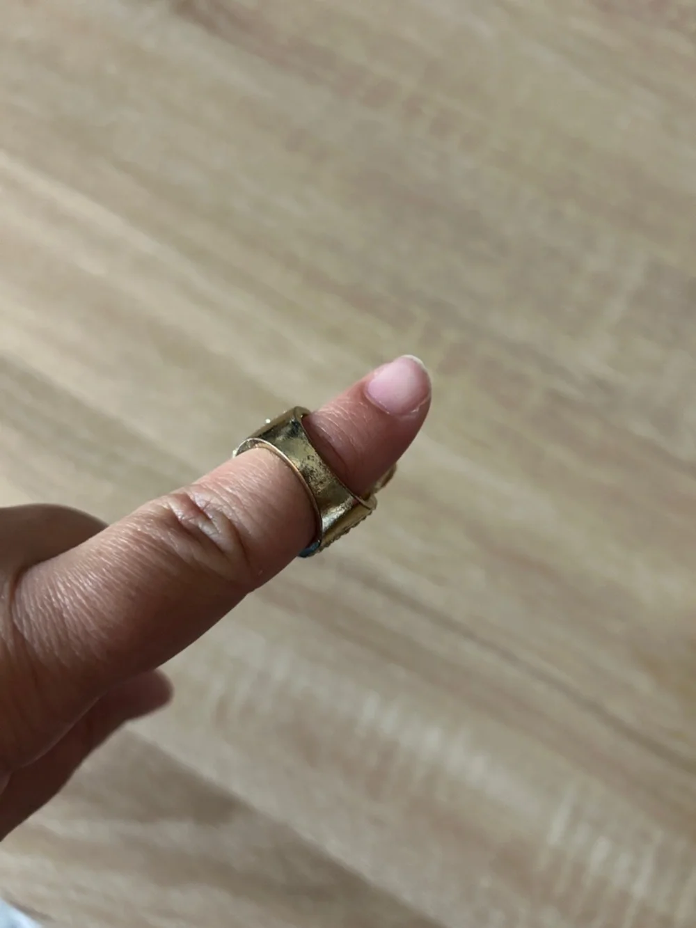 Gold-Tone Filigree Statement Ring with Crystal Accents